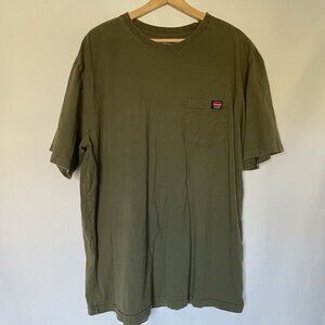 Wrangler army green short sleeved t-shirt casual men's workwear XLT cotton top